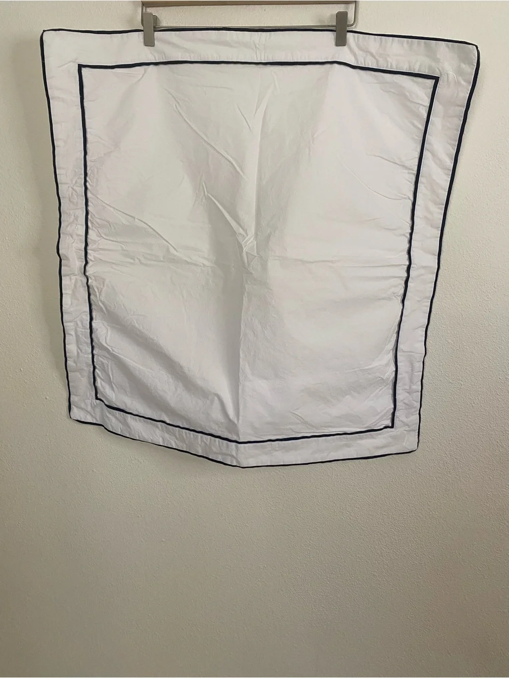 Crate & Barrel White Black Chandler Cotton Pillow Sham 26x26 in Minimalist Sleek